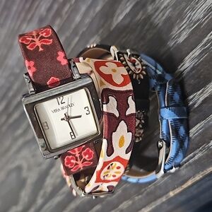 Vera Bradley Silver Watch Set
